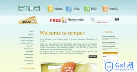 temper-xhtml-css-template