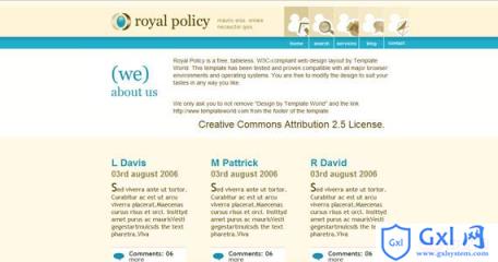 royal-policy-xhtml-css-template