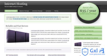 internet-hosting-xhtml-css-template