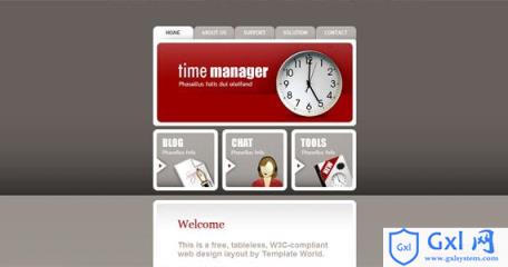 time-manager-xhtml-css-template