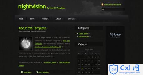 night-vision-xhtml-css-template