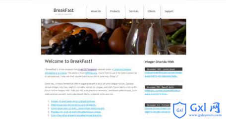 breakfast-xhtml-css-template