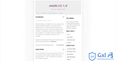 miniblog-xhtml-css-template