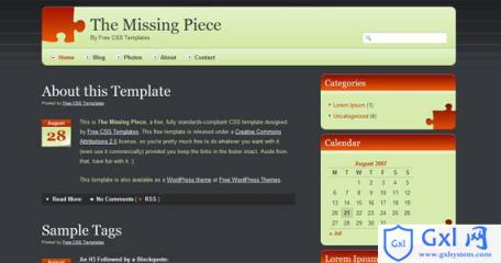 missing-piece-xhtml-css-template