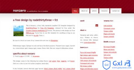 nonzero-xhtml-css-template