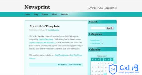 newsprint-css-xhtml-template