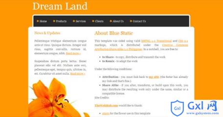 dreamland-xhtml-css-template