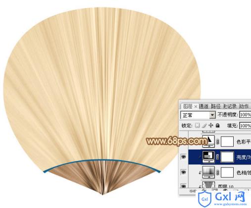Photoshop制作一把逼真精致的棕扇