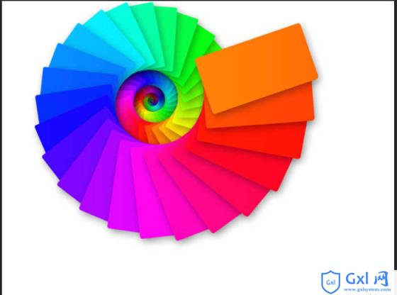 photoshop利用图层样式及路径工具制作绚丽的螺旋叠加手机彩色壁纸
