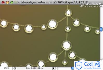 Photoshop打造挂满露珠的蜘蛛网