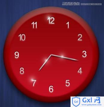 Photoshop绘制立体风格红色钟表图标教程