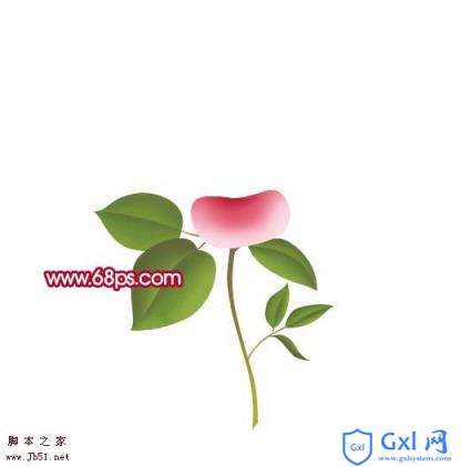 Photoshop 一朵粉红色的卡通玫瑰花