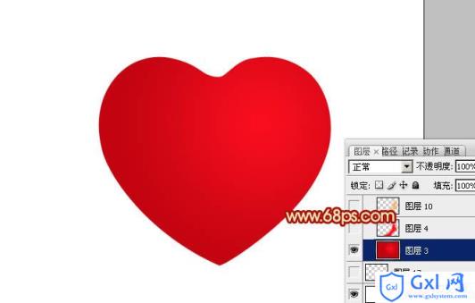 Photoshop设计制作出光滑的红色立体心形