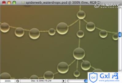 Photoshop打造挂满露珠的蜘蛛网