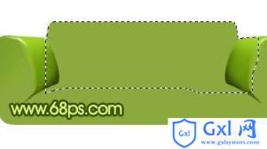 Photoshop 逼真的绿色沙发