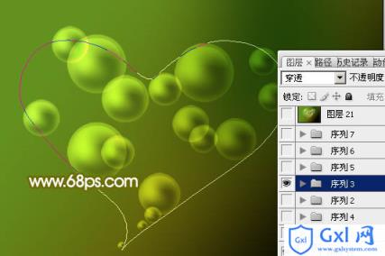 ps利用气泡合成非常梦幻的心形图案