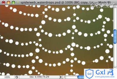 Photoshop打造挂满露珠的蜘蛛网