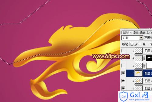 Photoshop制作漂亮简单的金色龙头的教程