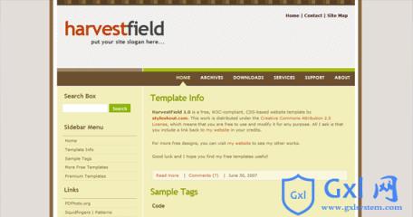 harvest-field-xhtml-css-模板