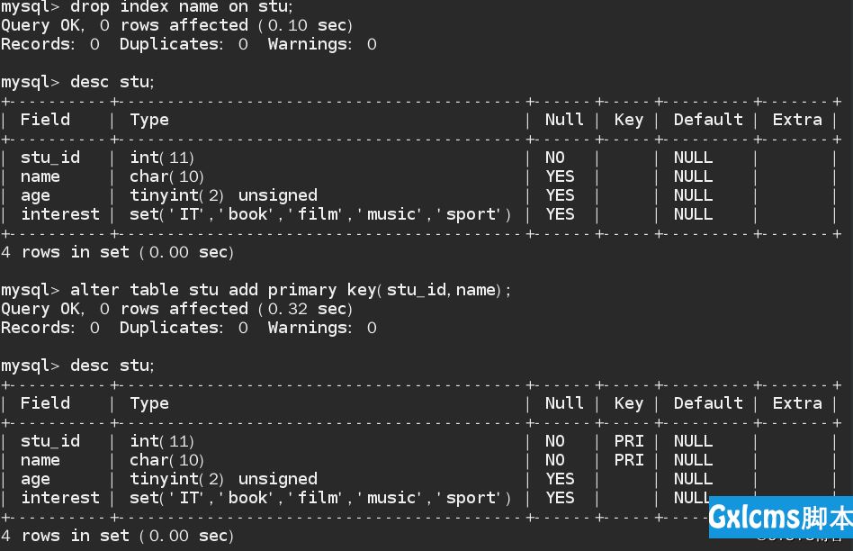 MySQL中出现Multiple primary key defined报错提示之解决办法