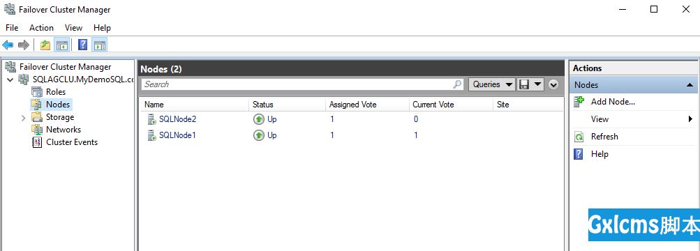 View nodes in the cluster