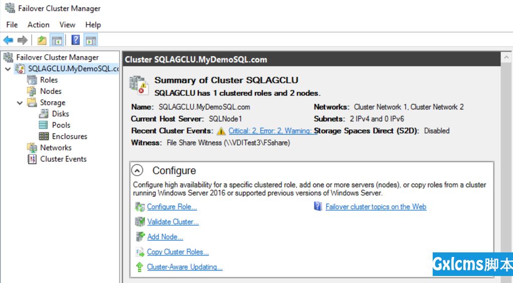 View quorum in a cluster